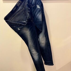 Buckle Dark Blue Distressed Skinny Jeans